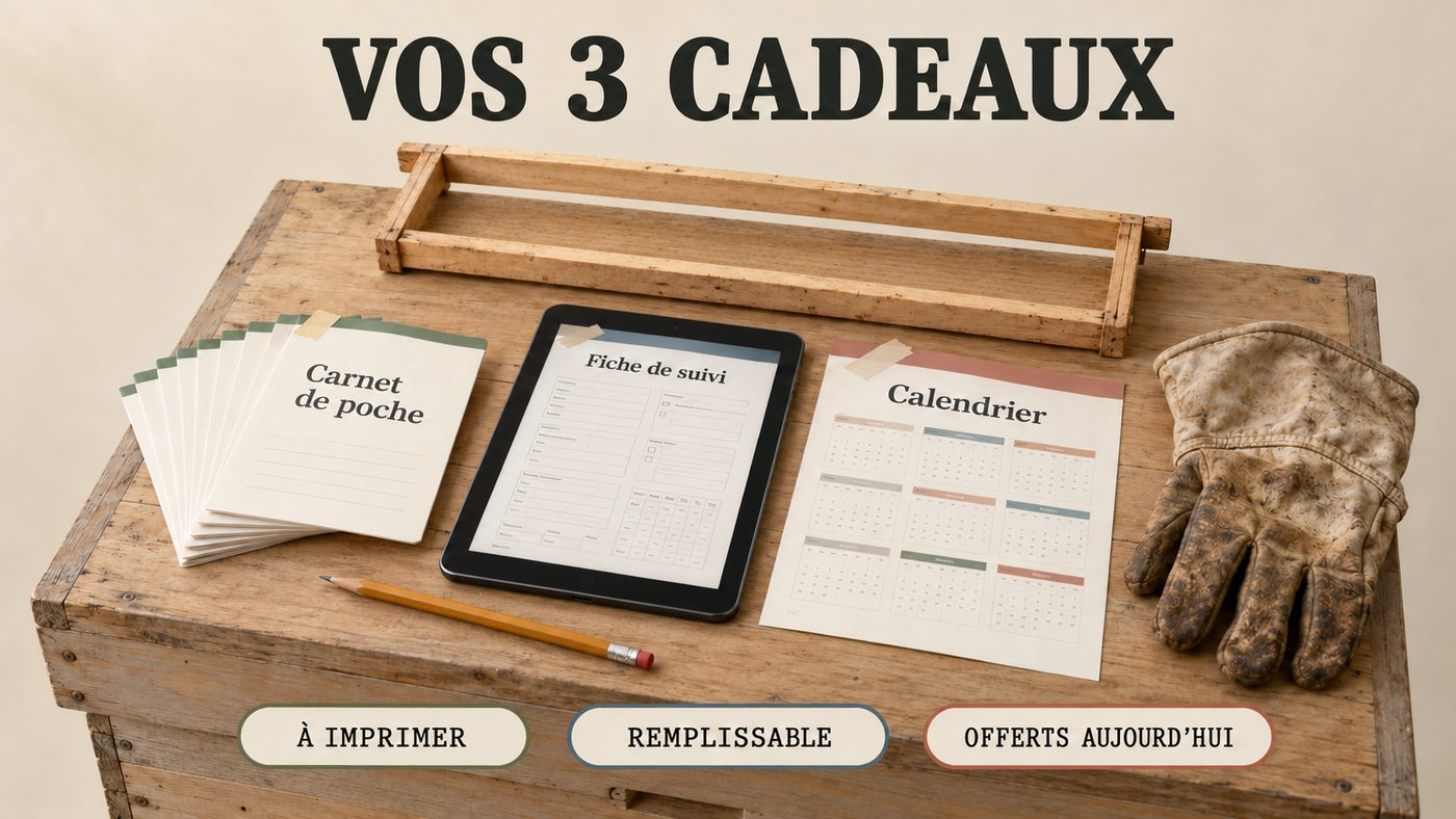 Les 3 cadeaux : le Carnet de poche, la Fiche de suivi et le Calendrier