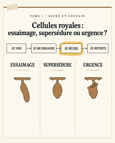 Tome I : cellules royales, essaimage, supersédure ou urgence