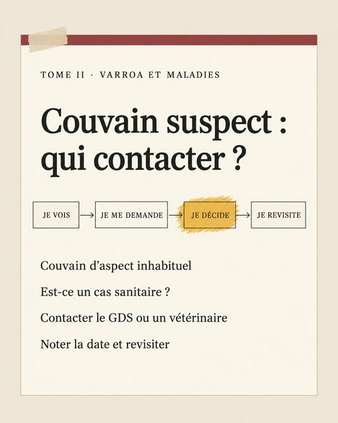 Tome II : couvain suspect, qui contacter