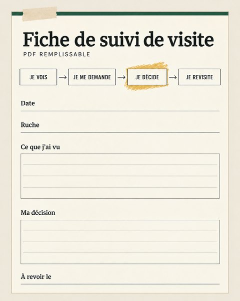 La fiche de suivi de visite, remplissable
